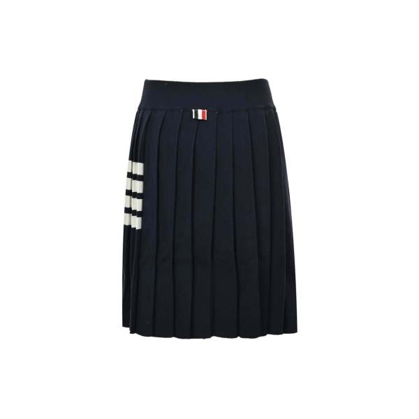 Thom Browne 4-Bar Navy Pleated Mini Skirt