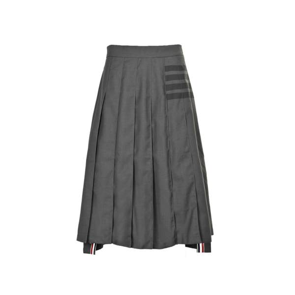 Thom Browne Step-Hem Pleated Midi-Skirt
