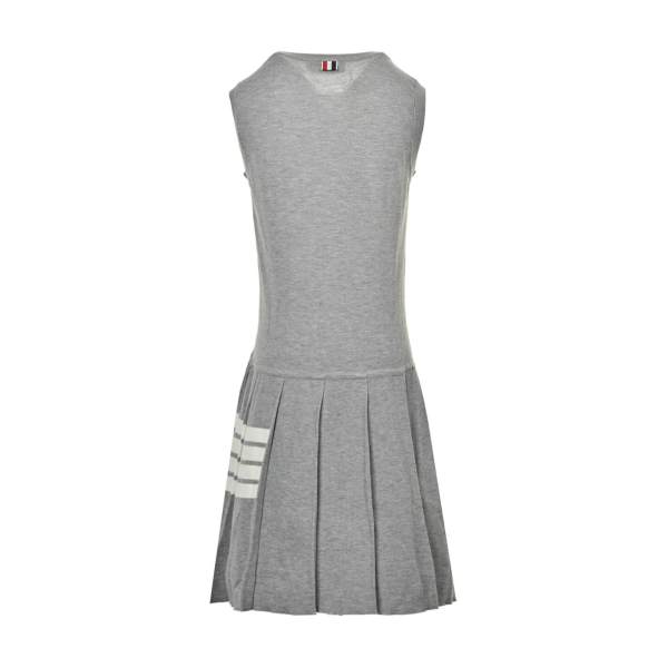 Thom Browne Women's Mini Sleeveless Pleated Grey Dress
