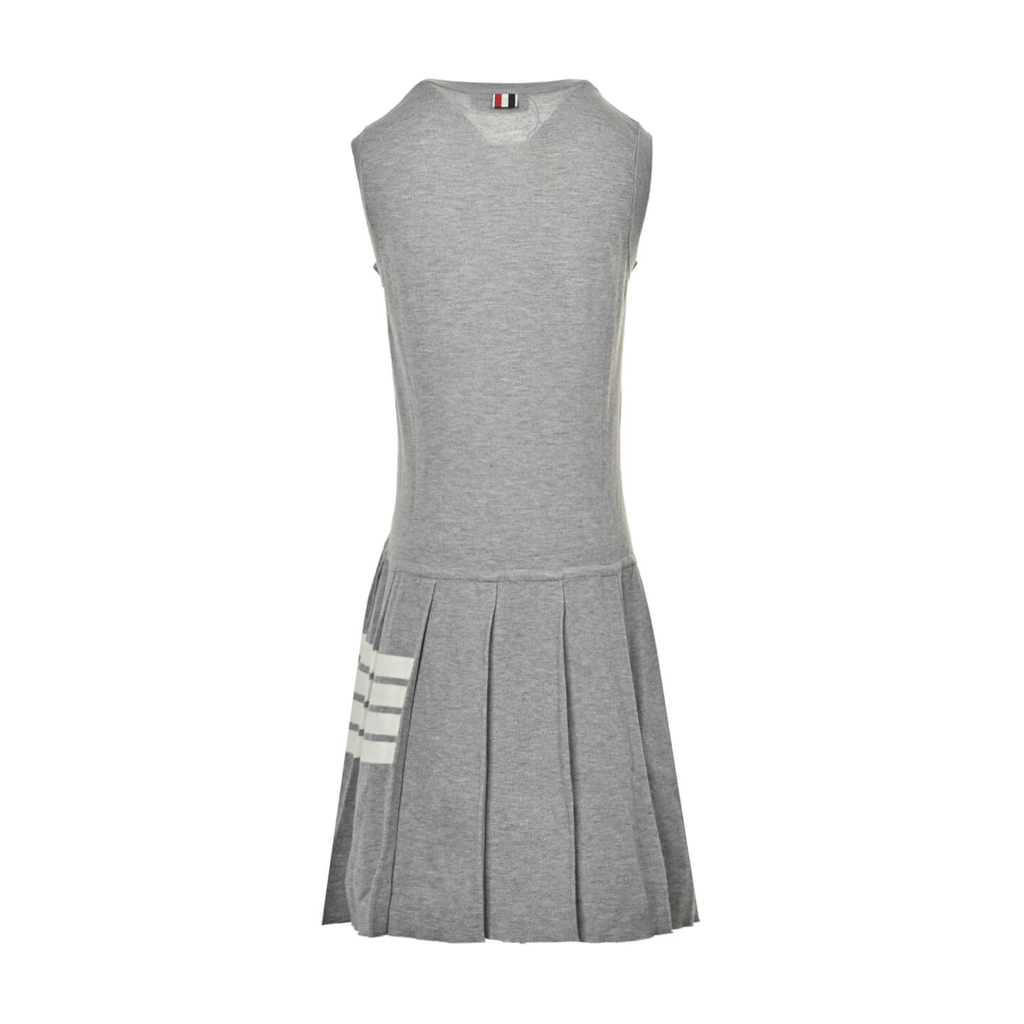 Thom Browne Women's Mini Sleeveless Pleated Grey Dress