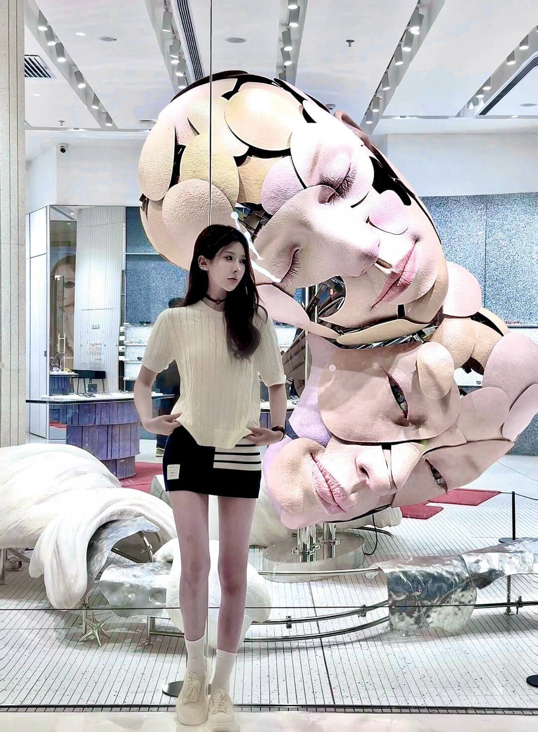 Thom Browne Women's Wool Striped Knitted Short Skirt - Image 9