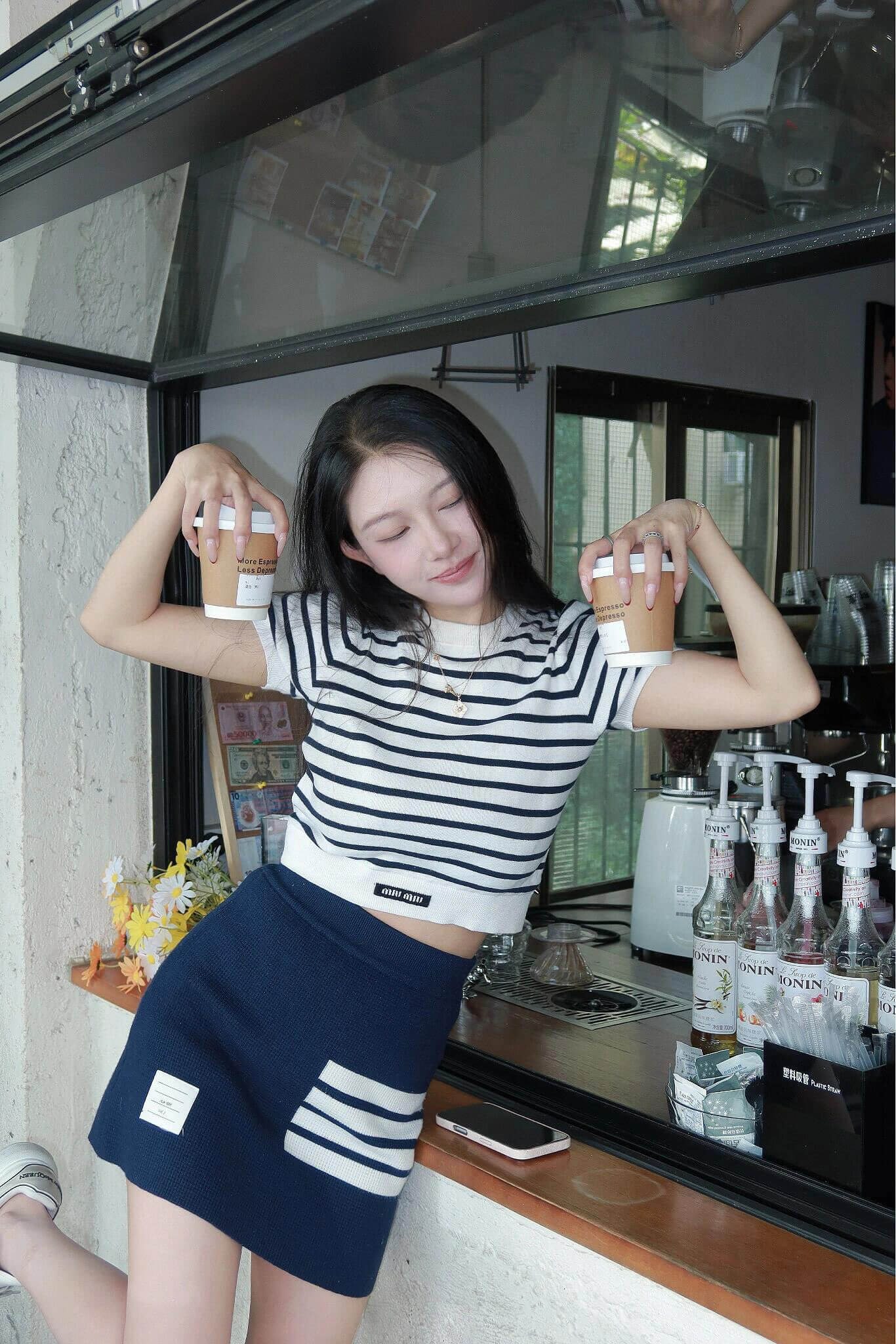 Thom Browne Women's Wool Striped Knitted Short Skirt - Image 13