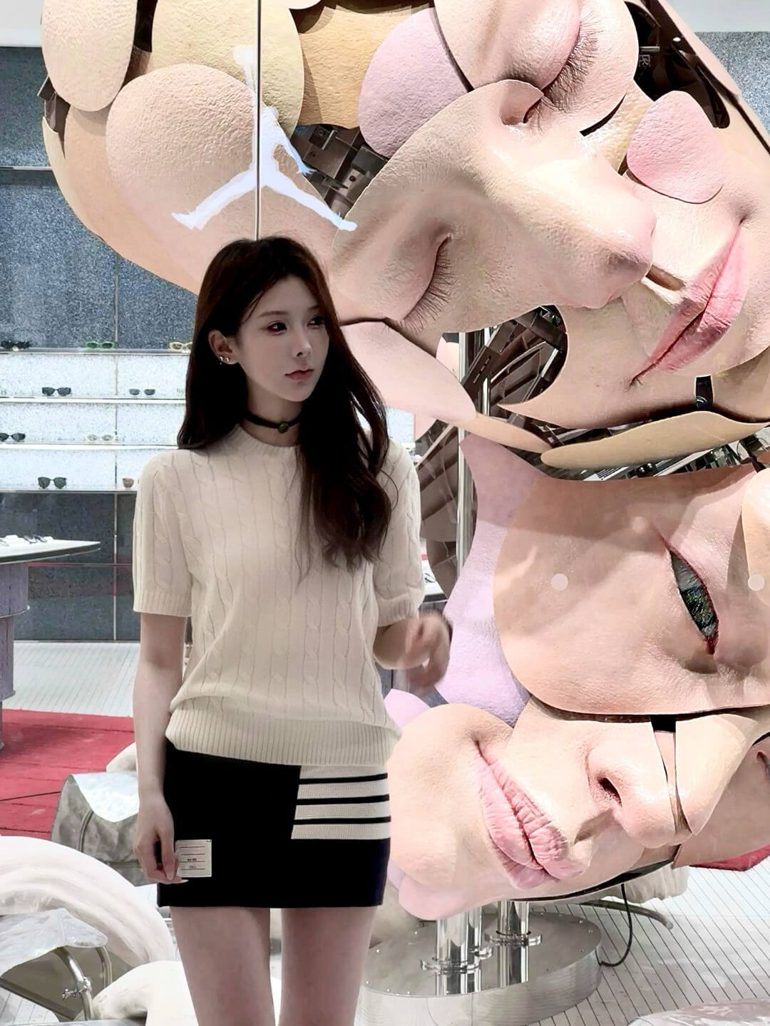 Thom Browne Women's Wool Striped Knitted Short Skirt - Image 16