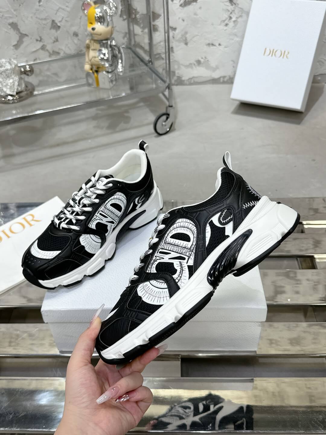 WOMENS DIOR CHRONO TRAINERS - BLACK - Image 8
