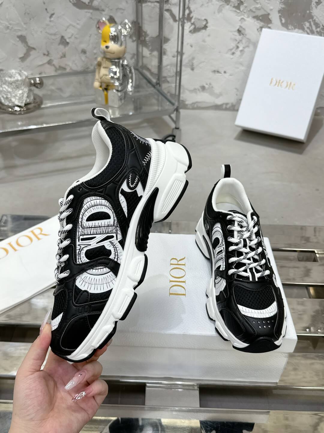 WOMENS DIOR CHRONO TRAINERS - BLACK - Image 6
