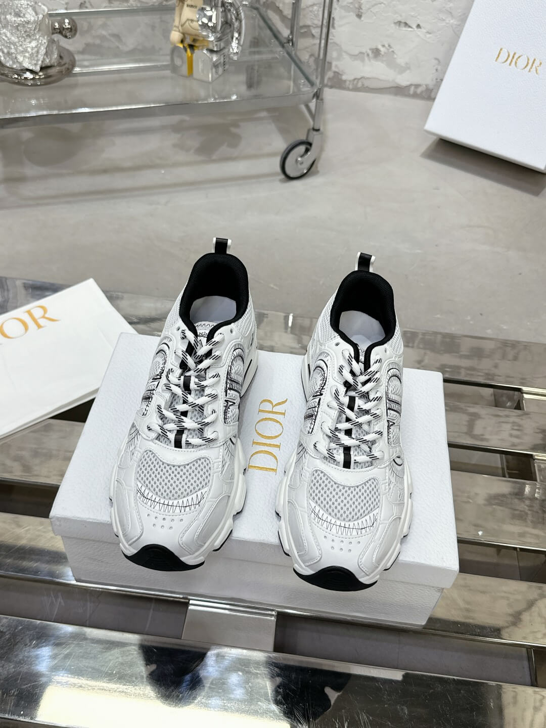 WOMENS DIOR CHRONO TRAINERS - WHITE - Image 2