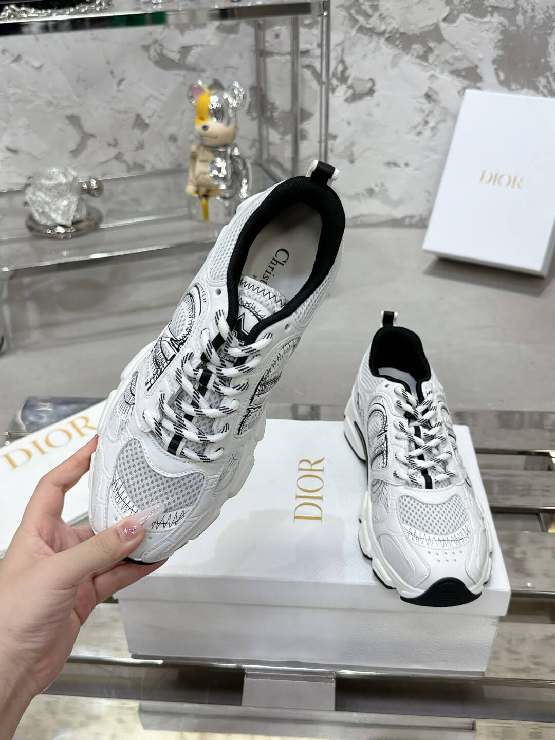 WOMENS DIOR CHRONO TRAINERS - WHITE - Image 3