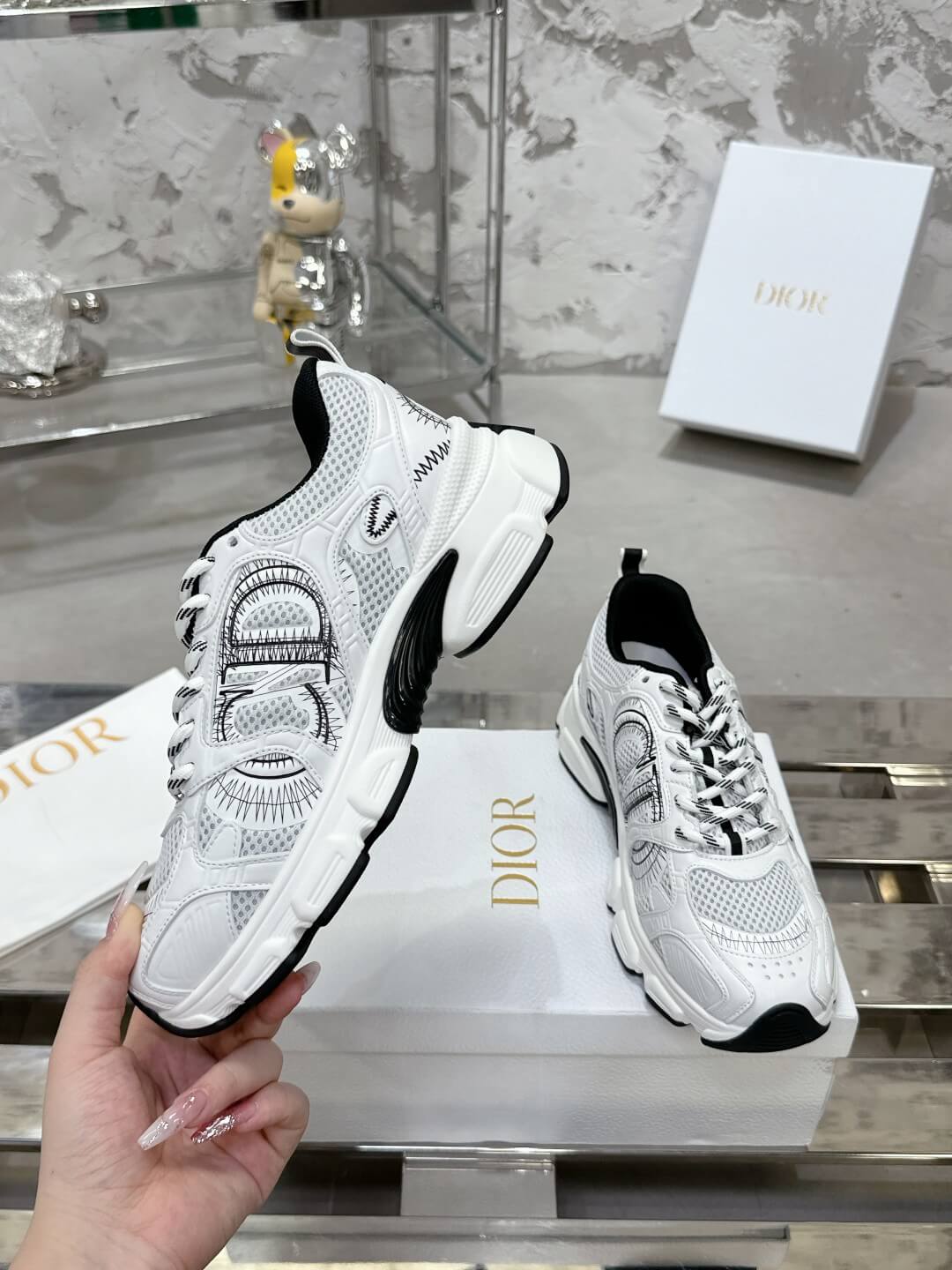 WOMENS DIOR CHRONO TRAINERS - WHITE - Image 5