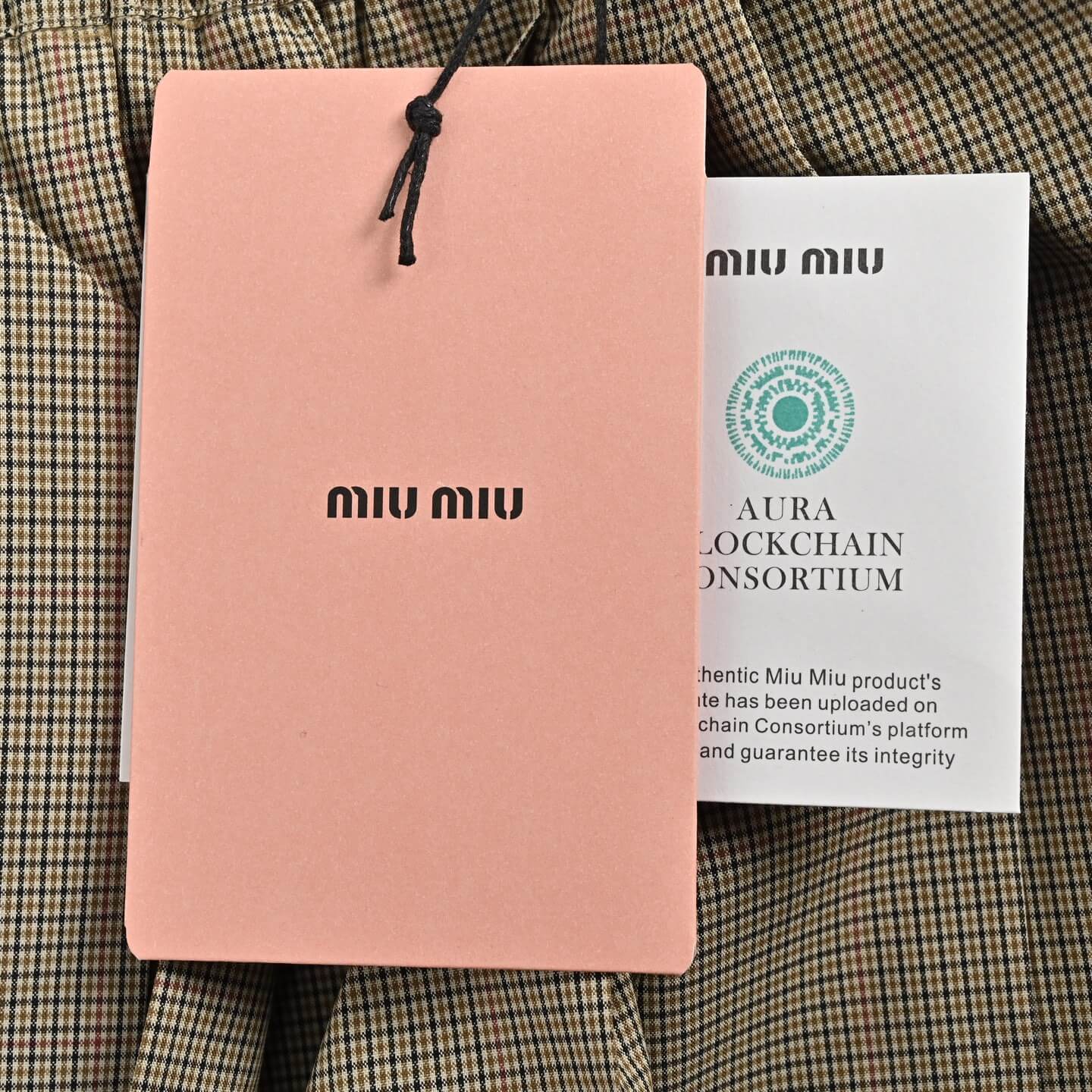 Miu Miu Checked Pleated Midi Skirt - Image 10