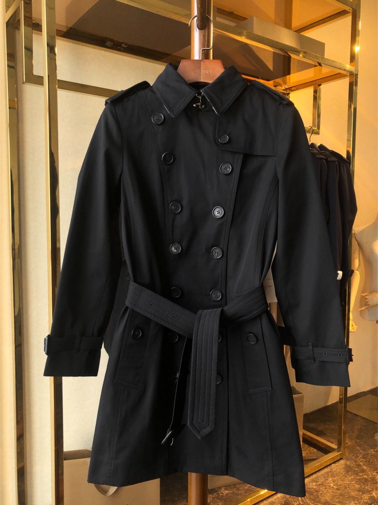 Burberry Black Westminster Heritage Short Trench Coat