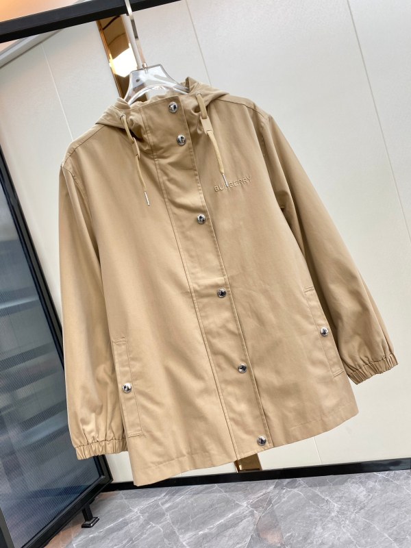 Burberry hooded cotton gabardine coat