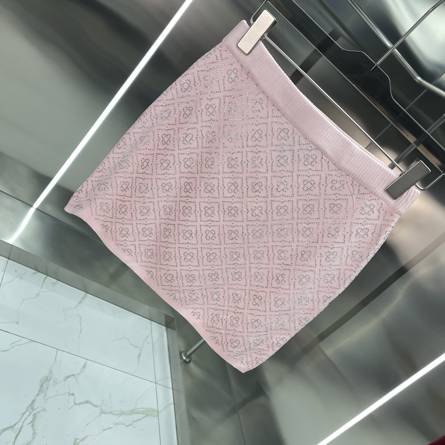 Casablanca Pink Crystal Monogram Jacquard Polo Set - Image 7