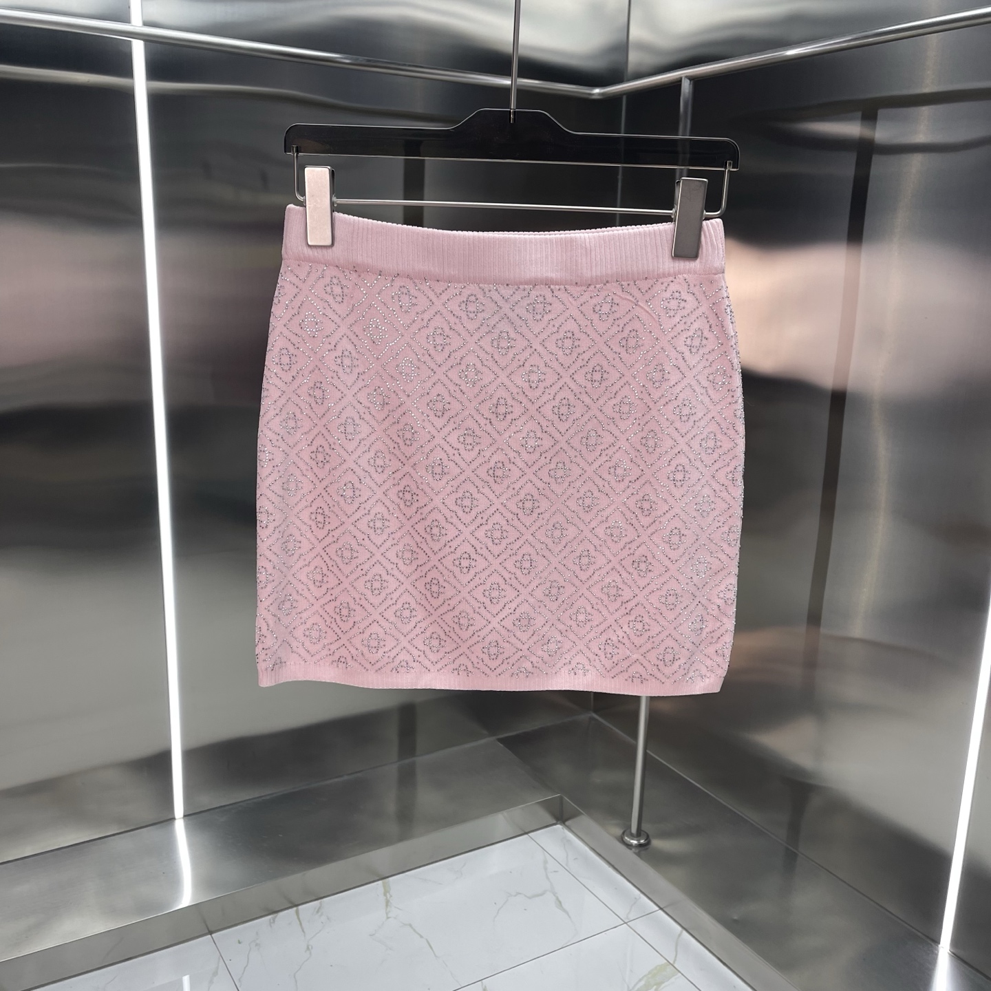 Casablanca Pink Crystal Monogram Jacquard Polo Set - Image 6