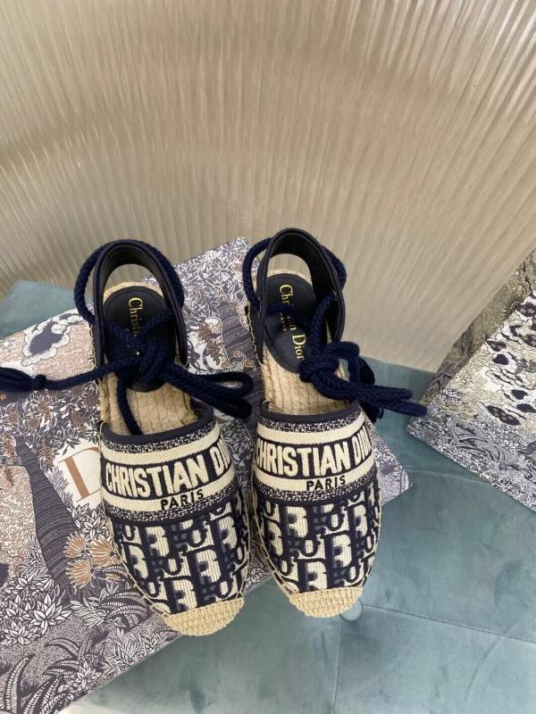 Christian Dior Granville Espadrille Sandal Black with Beige Dior Prints