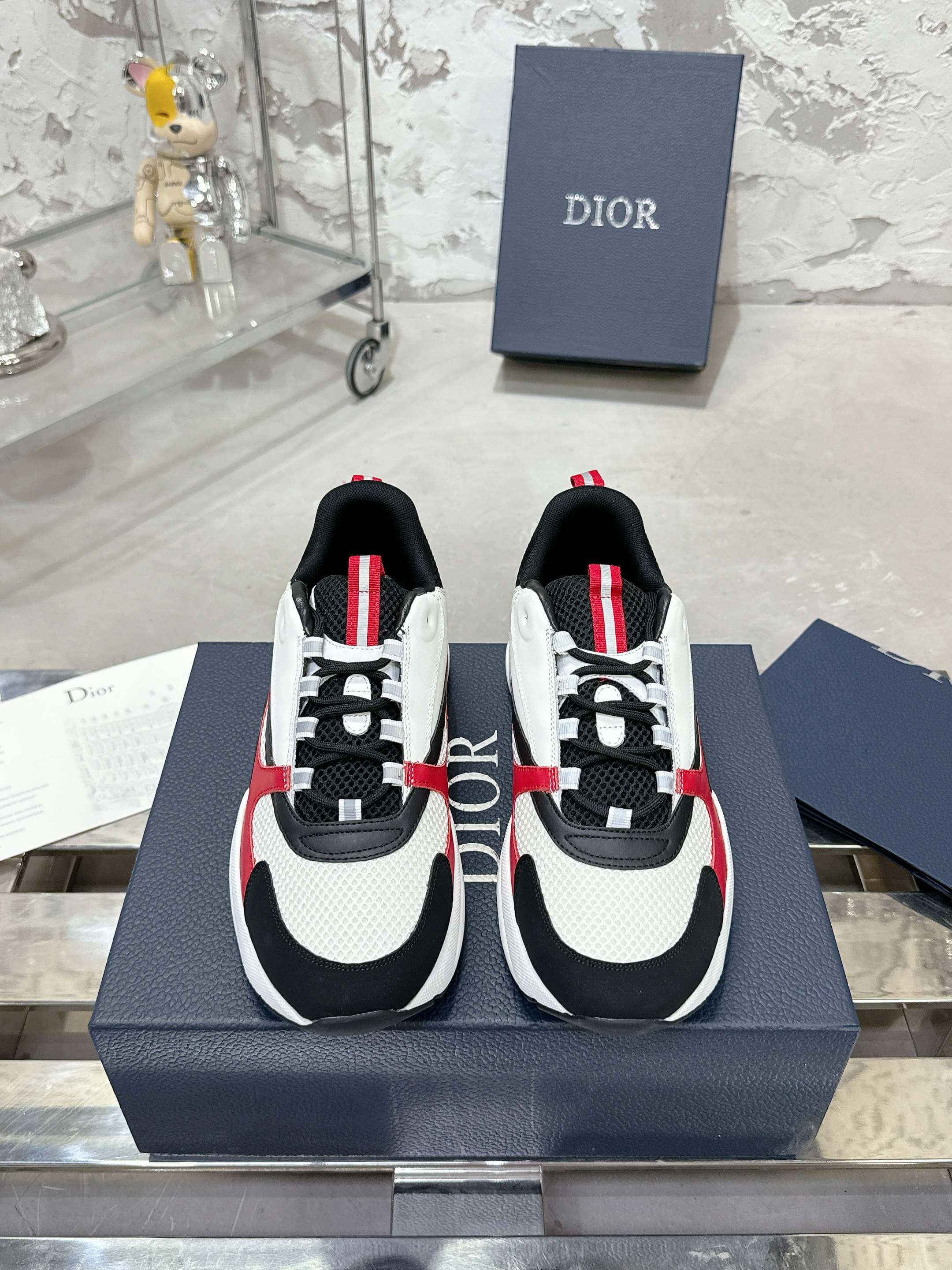 Dior B22 Crimson Pulse Runner Sneakers - Image 4