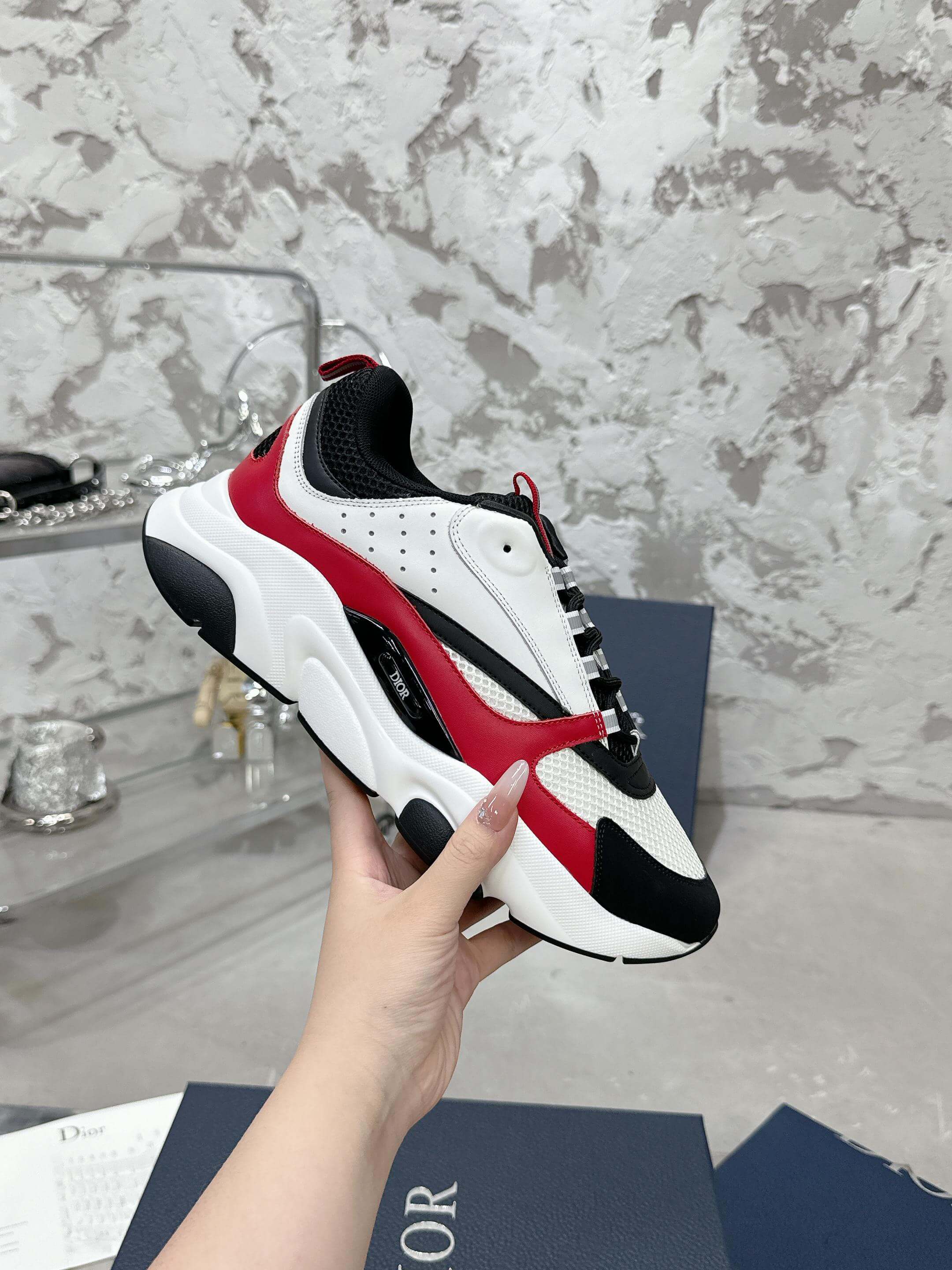Dior B22 Crimson Pulse Runner Sneakers - Image 6