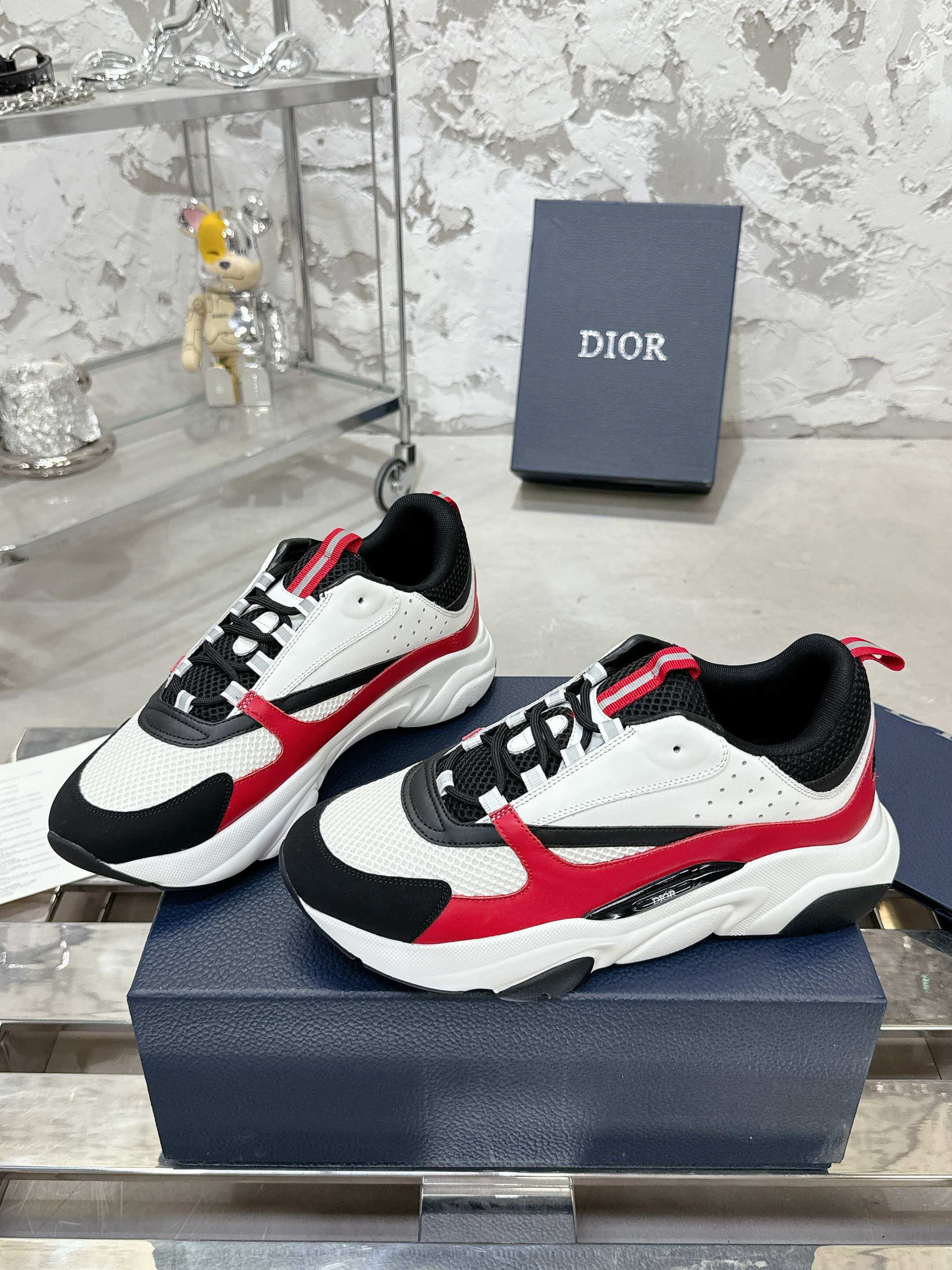 Dior B22 Crimson Pulse Runner Sneakers - Image 7