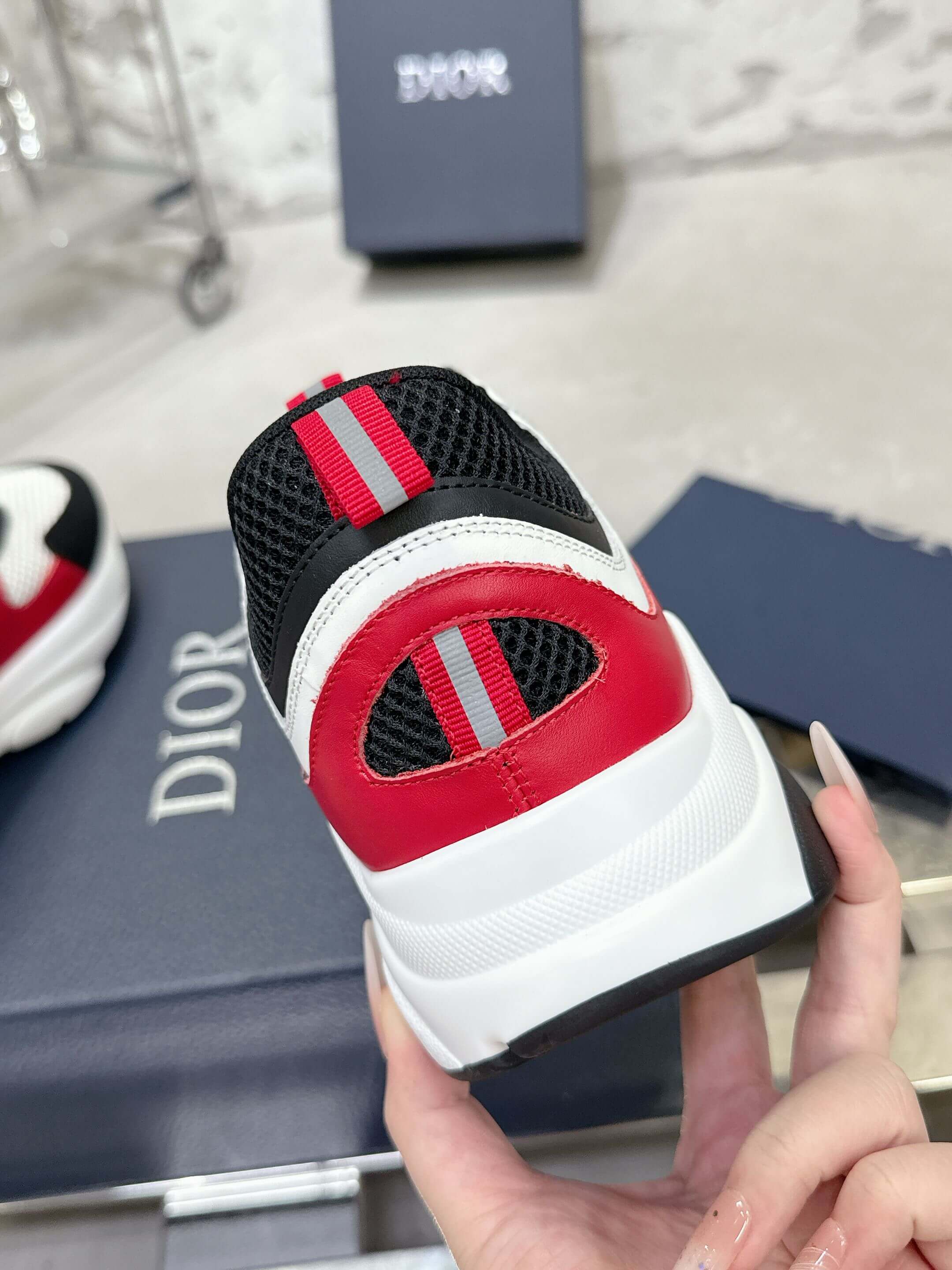 Dior B22 Crimson Pulse Runner Sneakers - Image 9