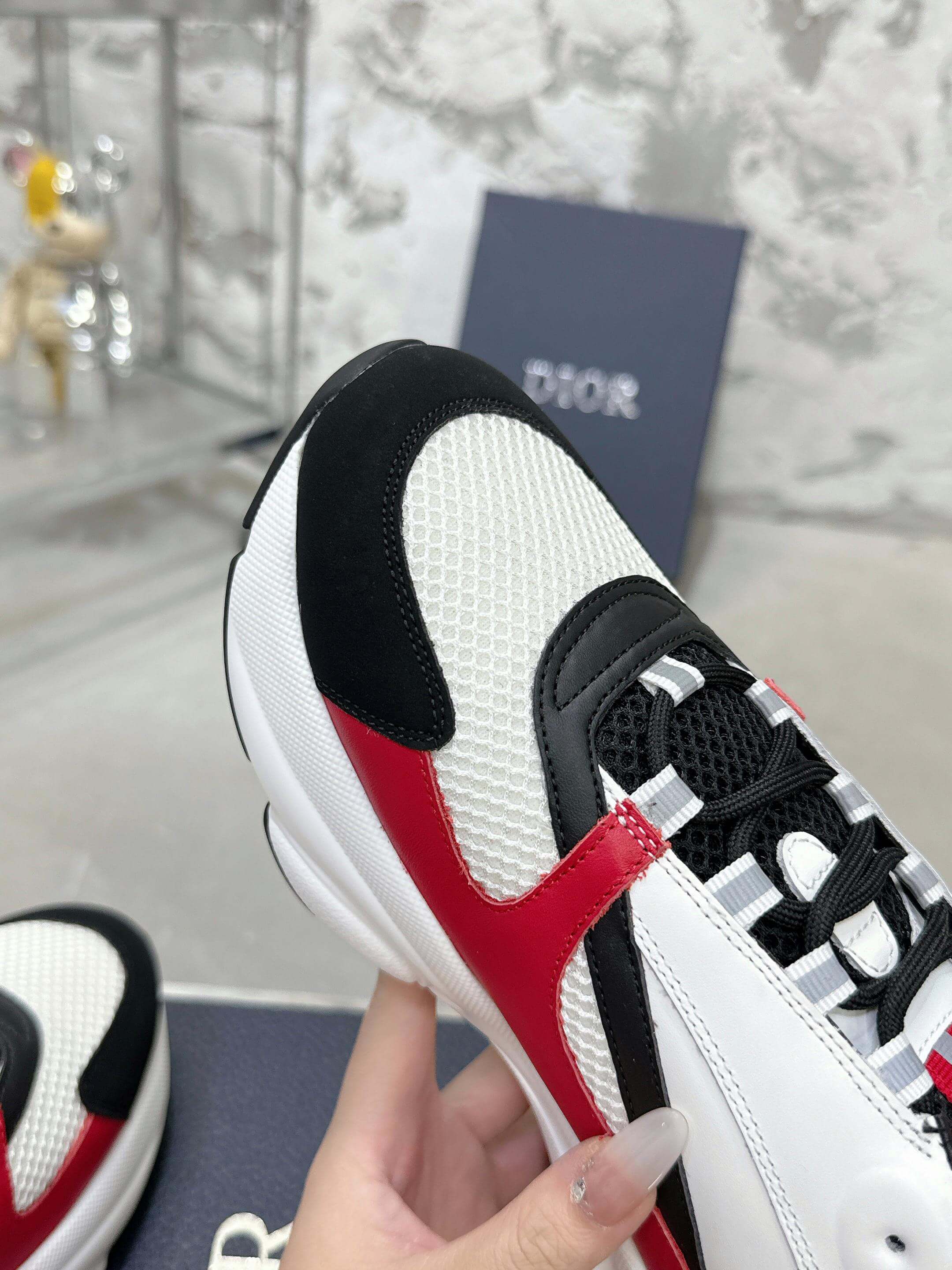 Dior B22 Crimson Pulse Runner Sneakers - Image 2