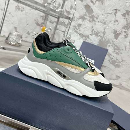 Dior B22 Emerald Gold Runner Sneakers