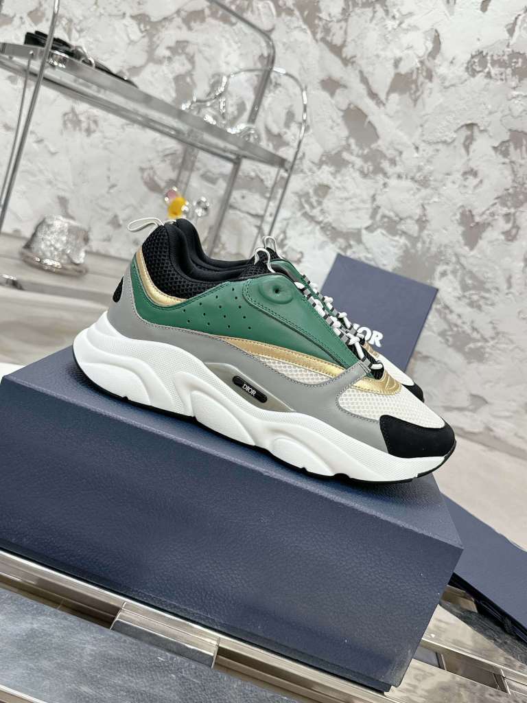 Dior B22 Emerald Gold Runner Sneakers