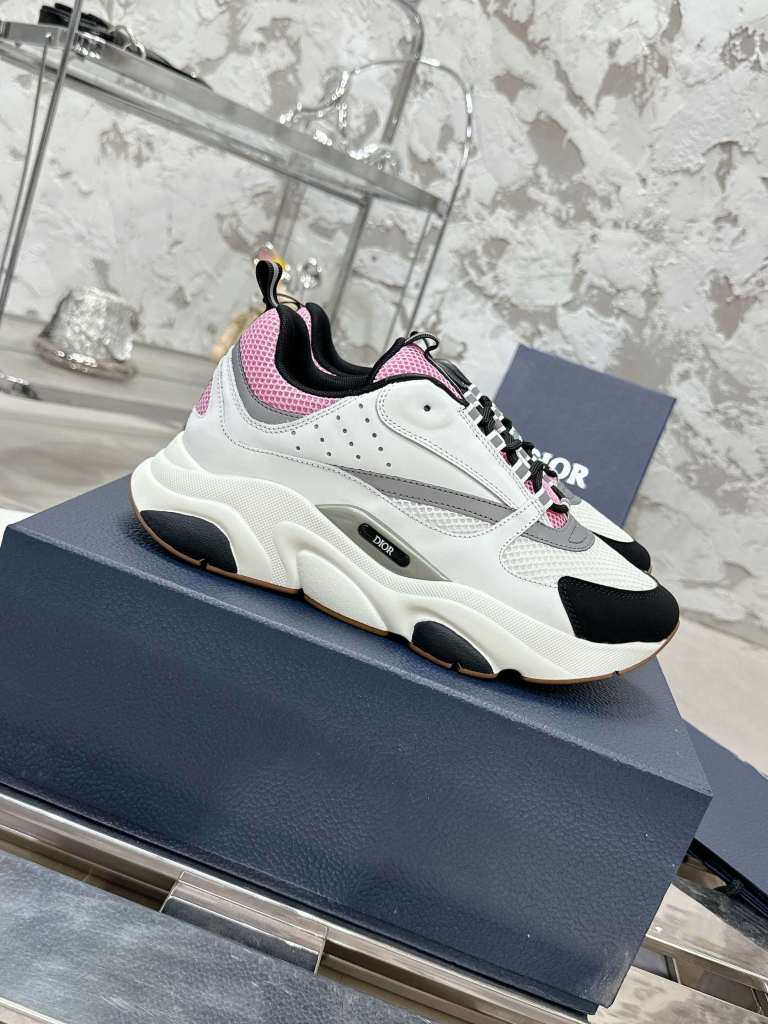 Dior B22 Pink Mesh Runner Corc Sneakers