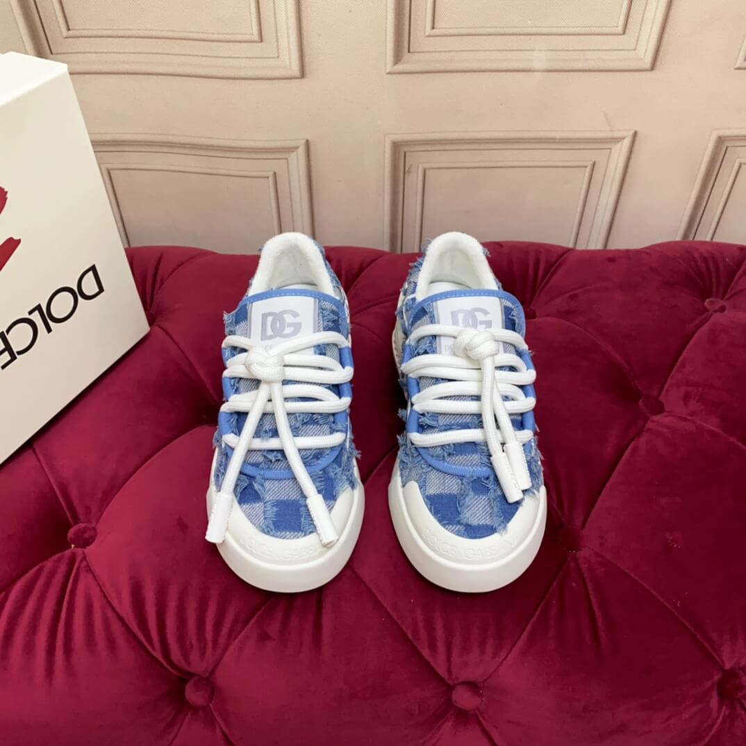 Dior B25 Sky Blue & White Checkered Luxe Sneakers - Image 6
