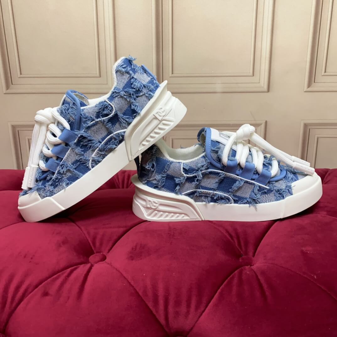 Dior B25 Sky Blue & White Checkered Luxe Sneakers - Image 8