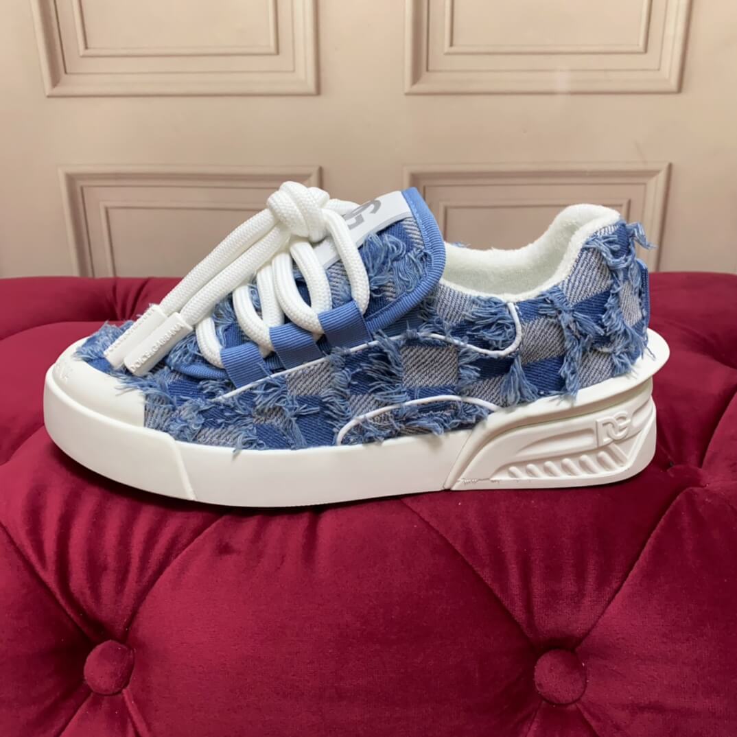 Dior B25 Sky Blue & White Checkered Luxe Sneakers - Image 9
