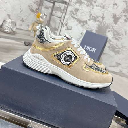 Dior Motion Oblique Retro Runner  Beige Suede