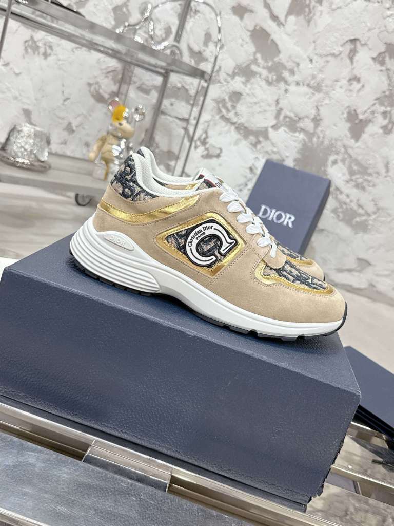 Dior Motion Oblique Retro Runner Beige Suede