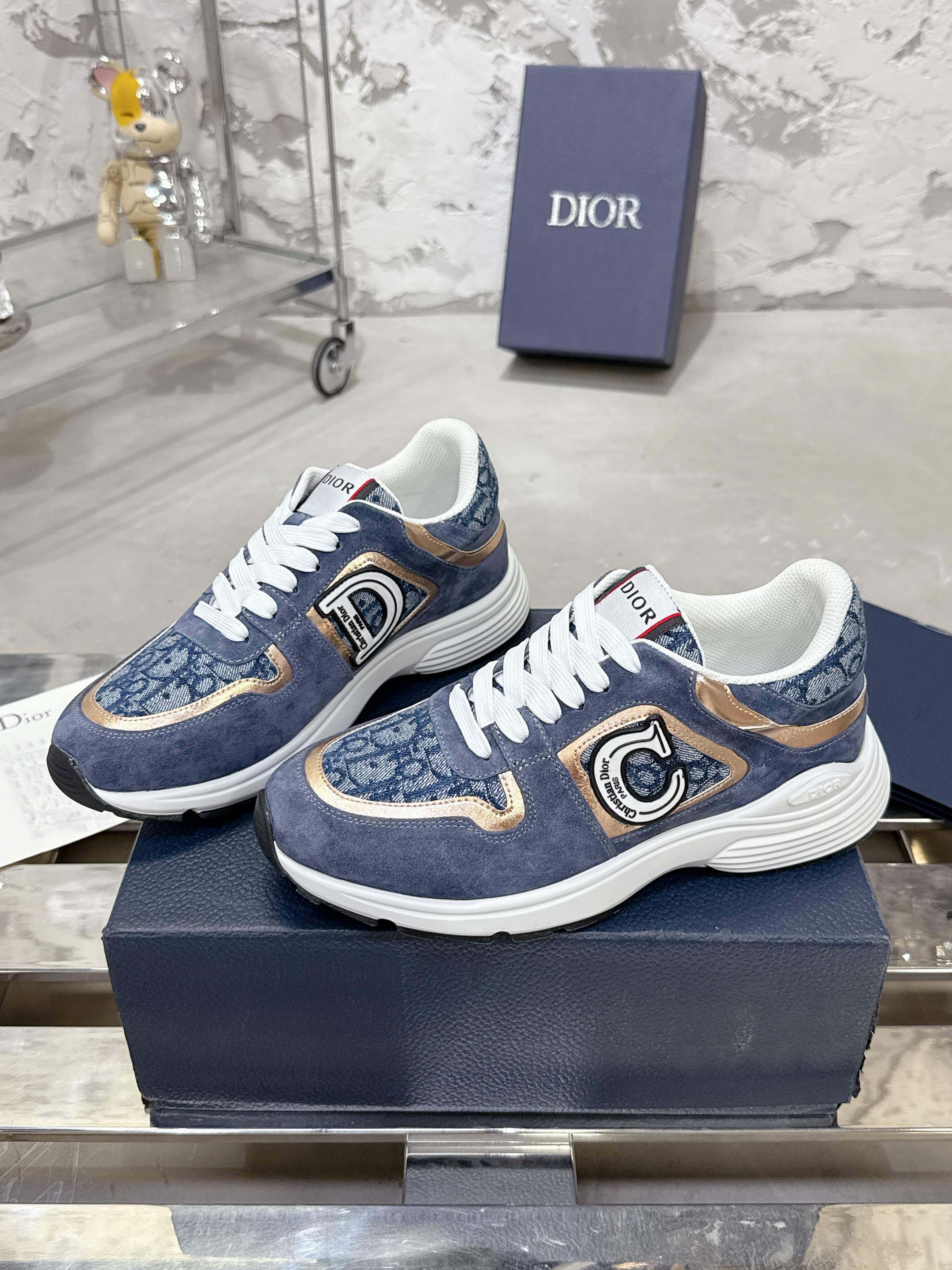Dior Motion Oblique Retro Runner Blue/White - Image 3