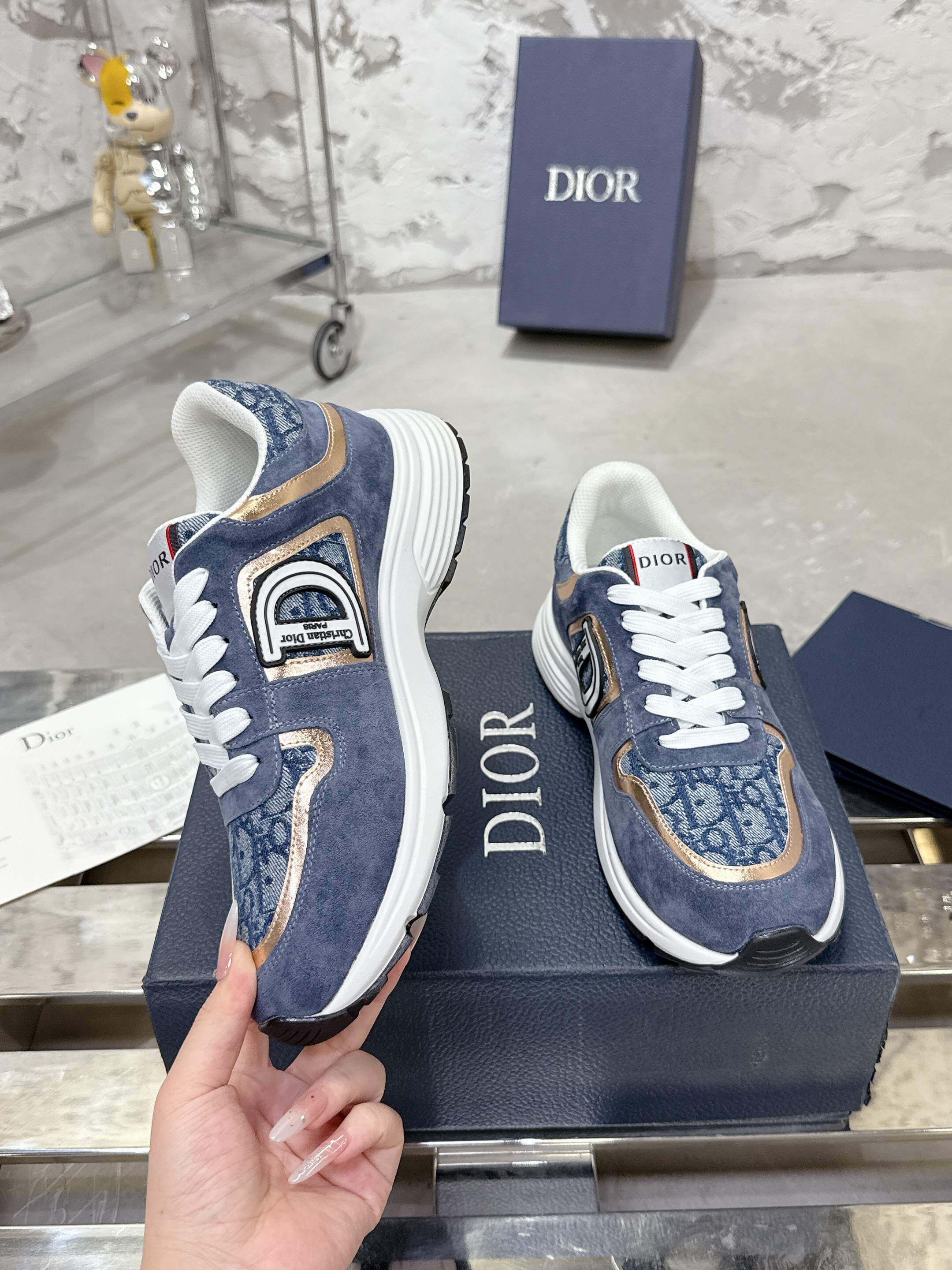 Dior Motion Oblique Retro Runner Blue/White - Image 5