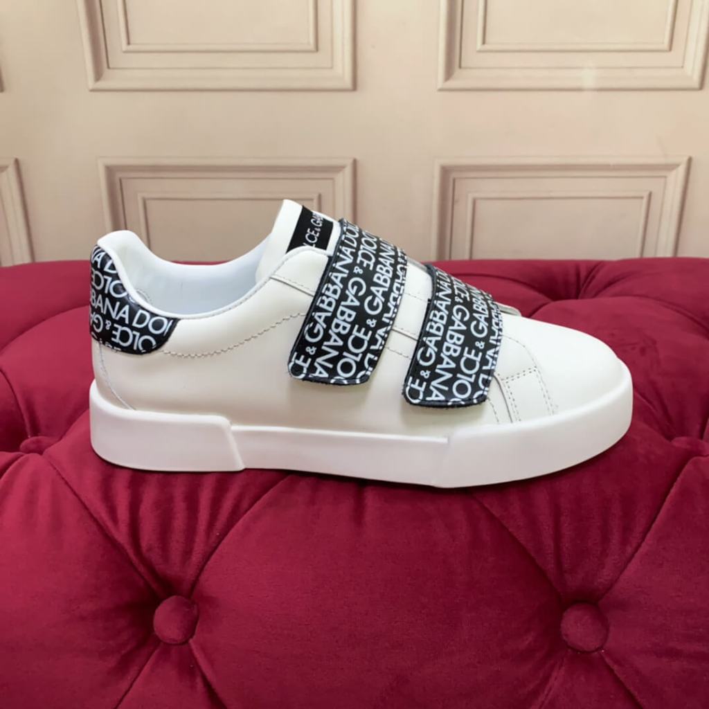 Dior White with Black MonoScript Strap Sneakers