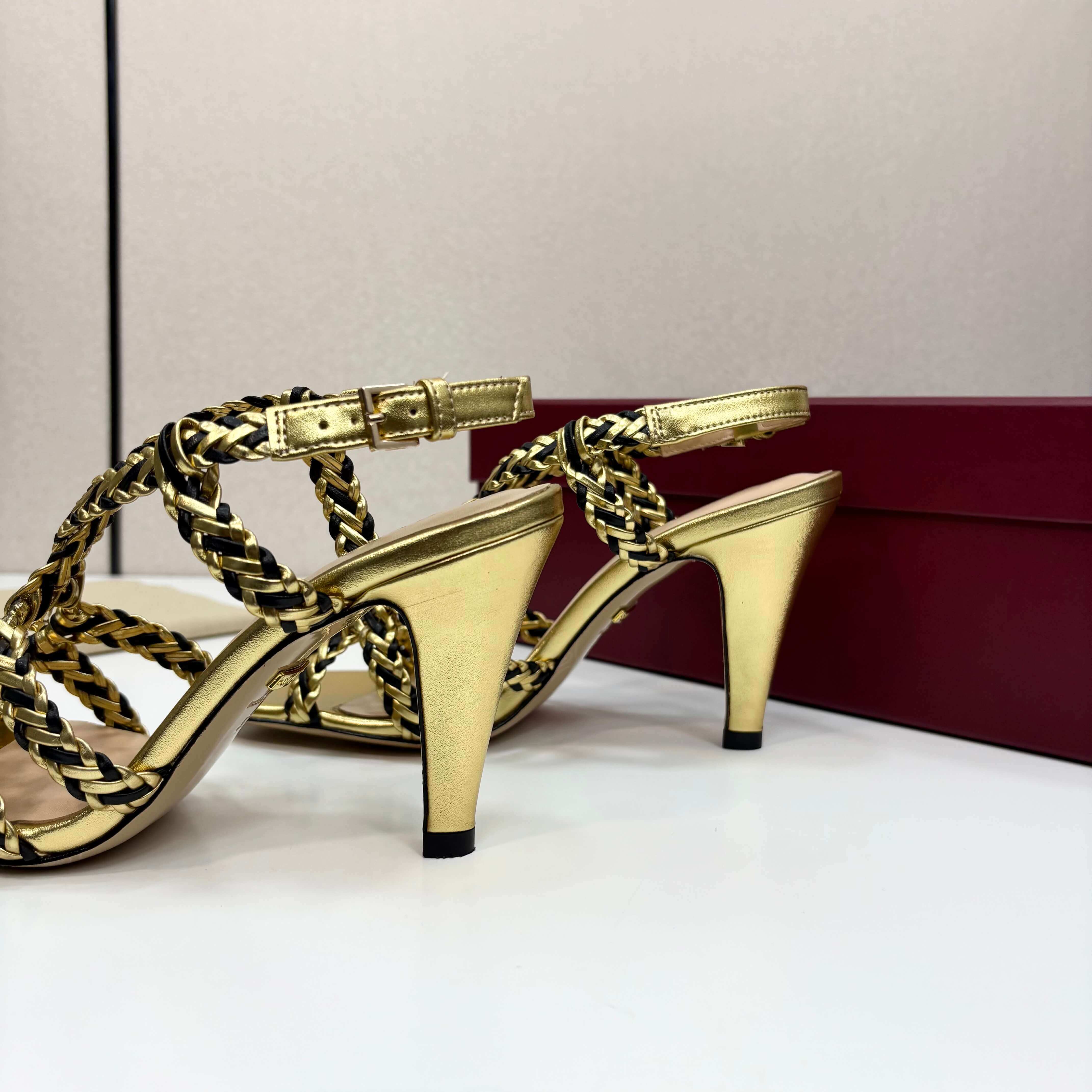 Gucci Women's Gucci Nojum High Heel Sandal - Gold and Black - Image 7