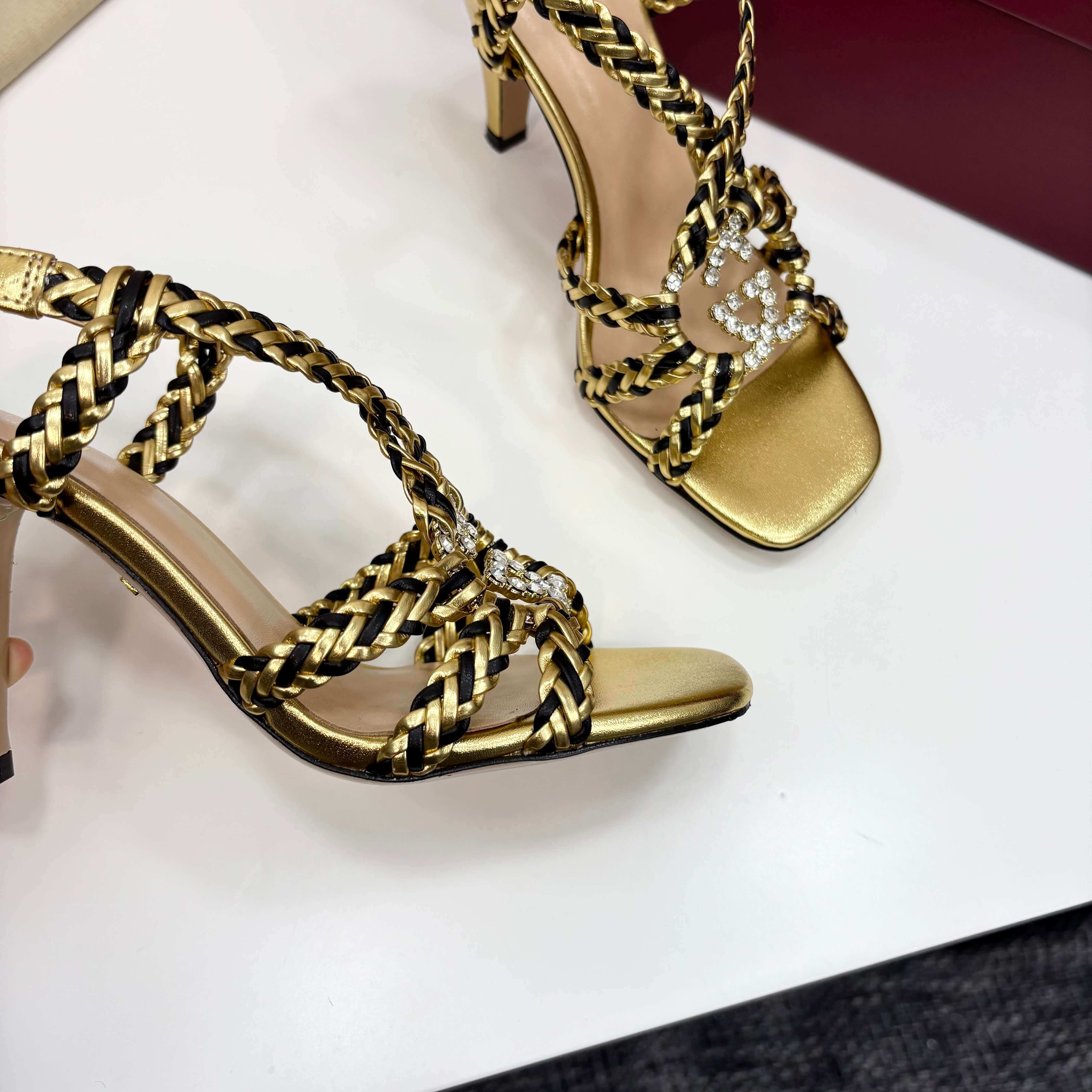 Gucci Women's Gucci Nojum High Heel Sandal - Gold and Black - Image 8