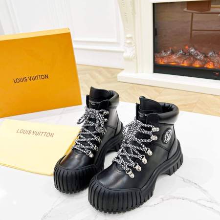 a pair of Louis Vuitton LV Ranger Boot in Black Leather