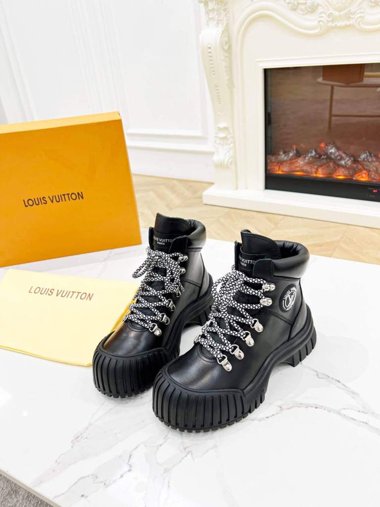 a pair of Louis Vuitton LV Ranger Boot in Black Leather