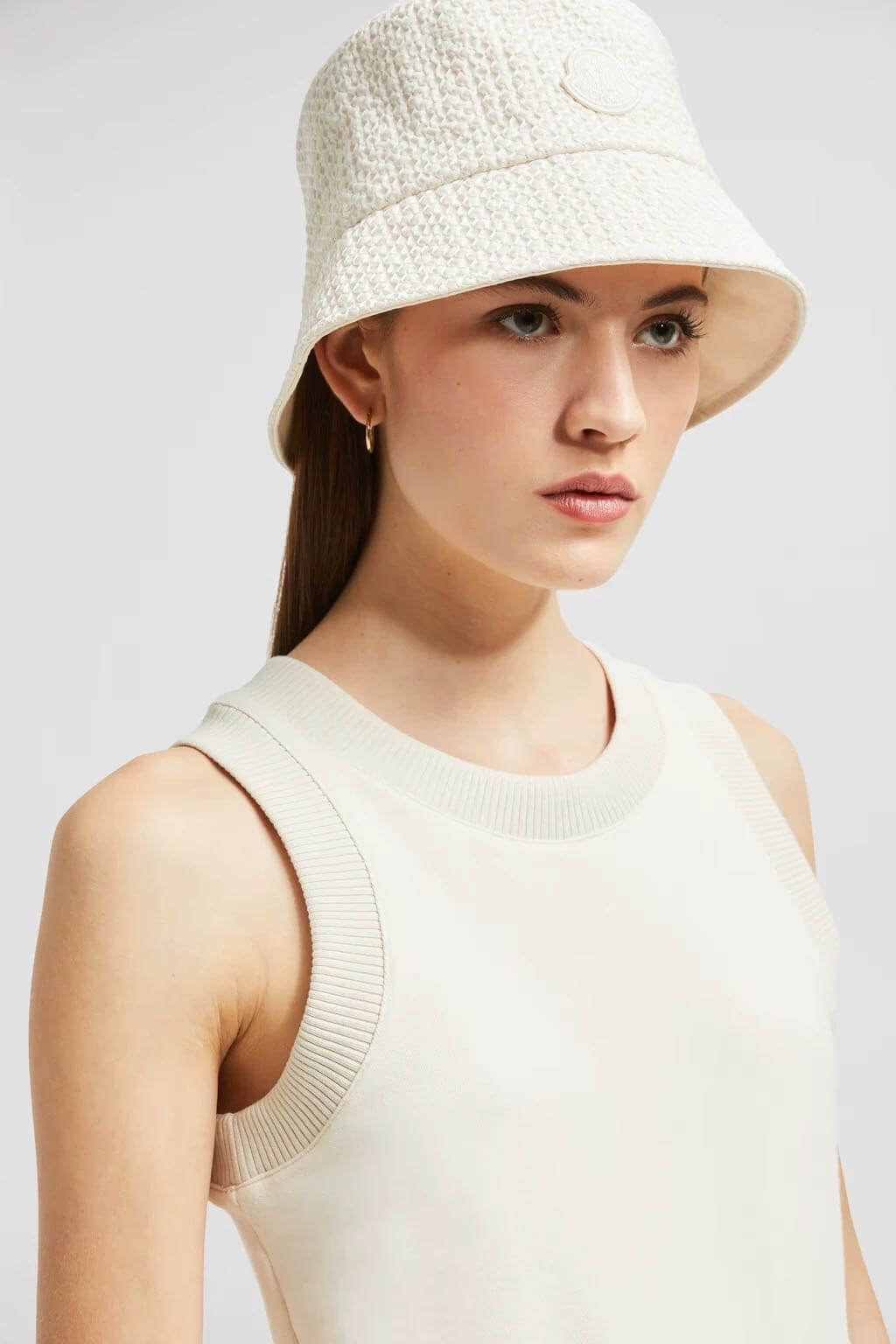 Moncler Cream Sleeveless Top and Textured Mini Skirt Set - Image 7