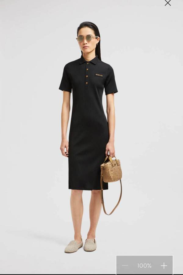 Moncler Midi Black Polo Dress