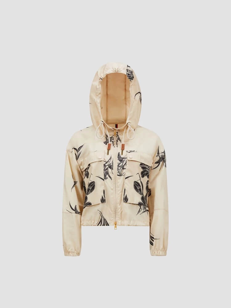 Moncler Sauvan Printed Beige Short Parka