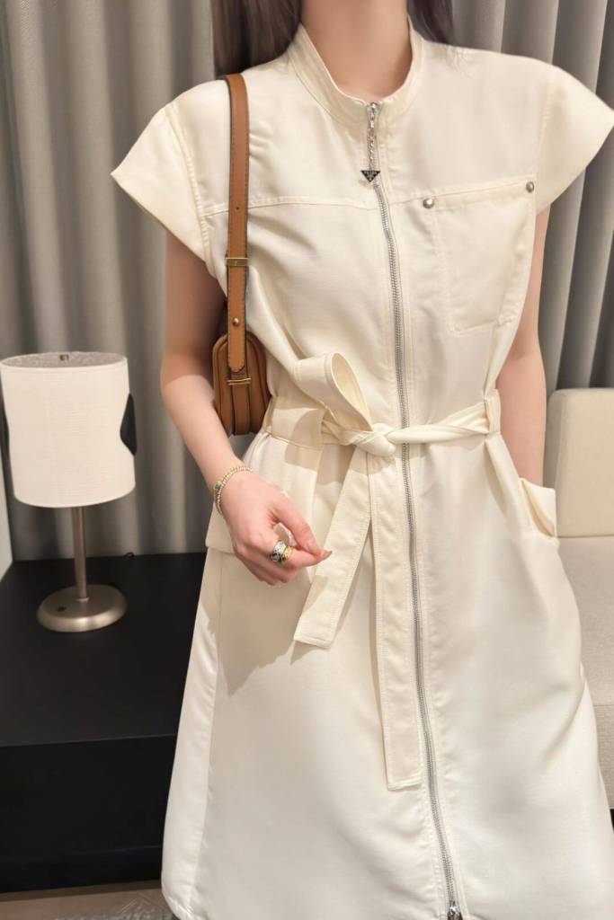 Prada Re-Nylon Sleeveless Gabardine Dress.