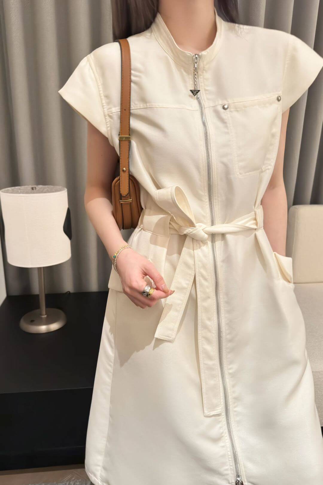 Prada Re-Nylon Sleeveless Gabardine Dress.