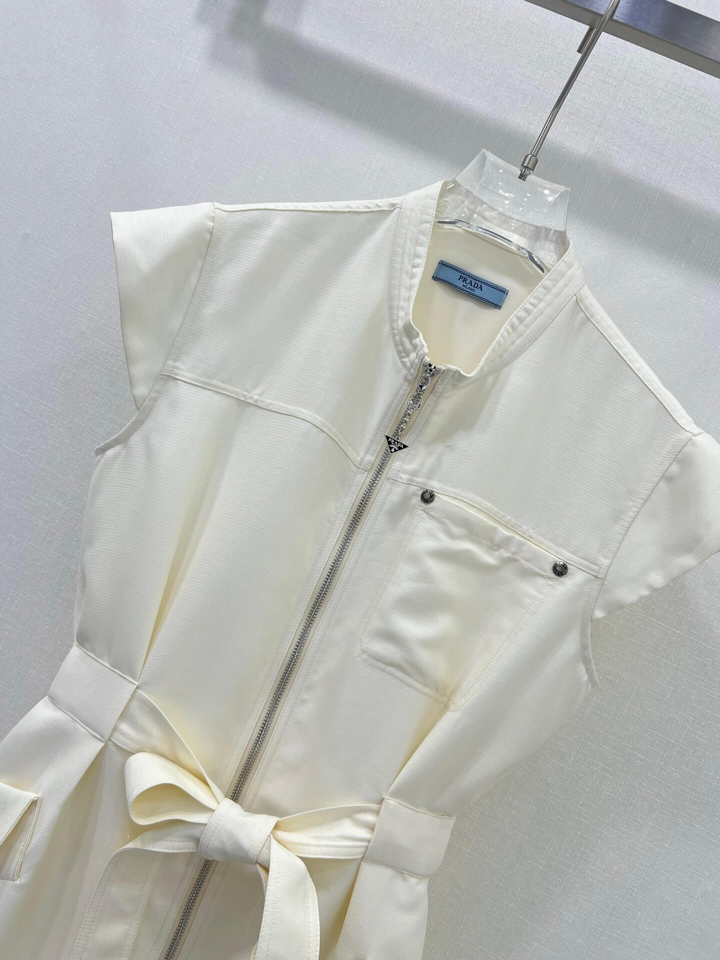 Prada Re-Nylon Sleeveless Gabardine Dress. - Image 4