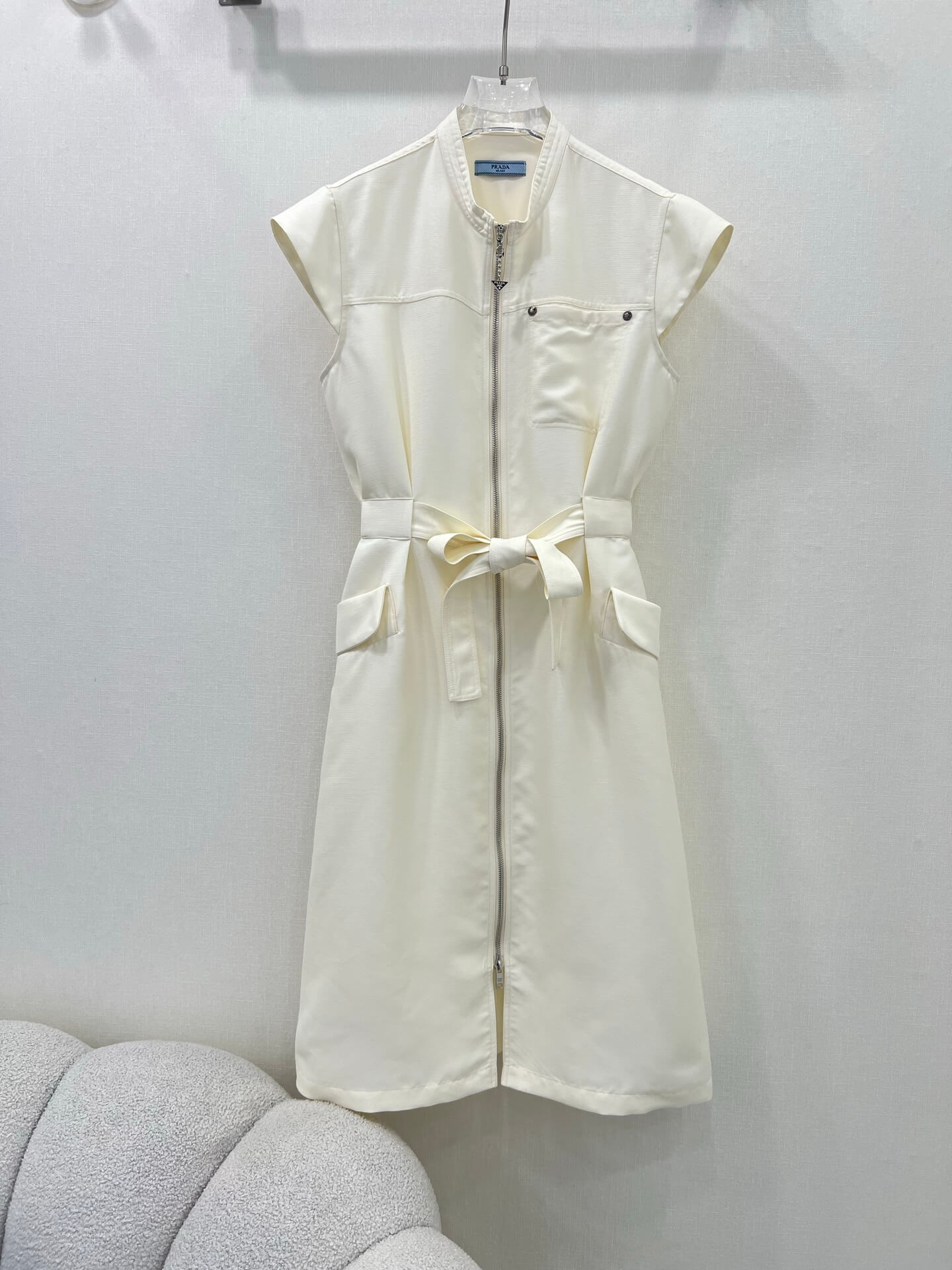 Prada Re-Nylon Sleeveless Gabardine Dress. - Image 3