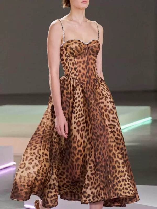 Zimmermann Crush Leopard-Print Linen-Blend Midi Dress