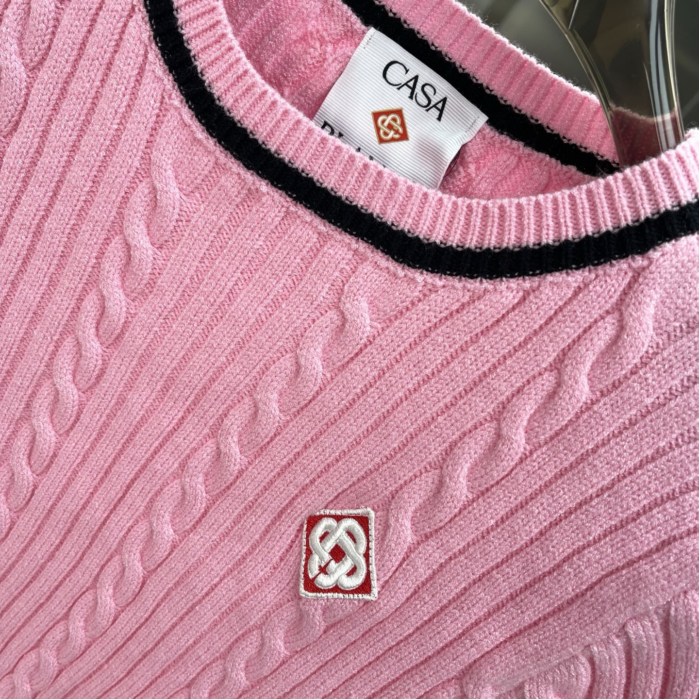 Casablanca Pink Crystal Knit Polo Set - Image 5