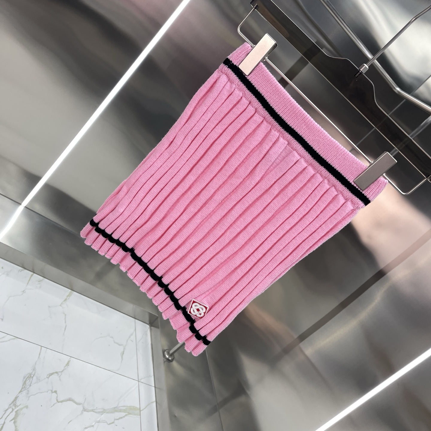 Casablanca Pink Crystal Knit Polo Set - Image 7