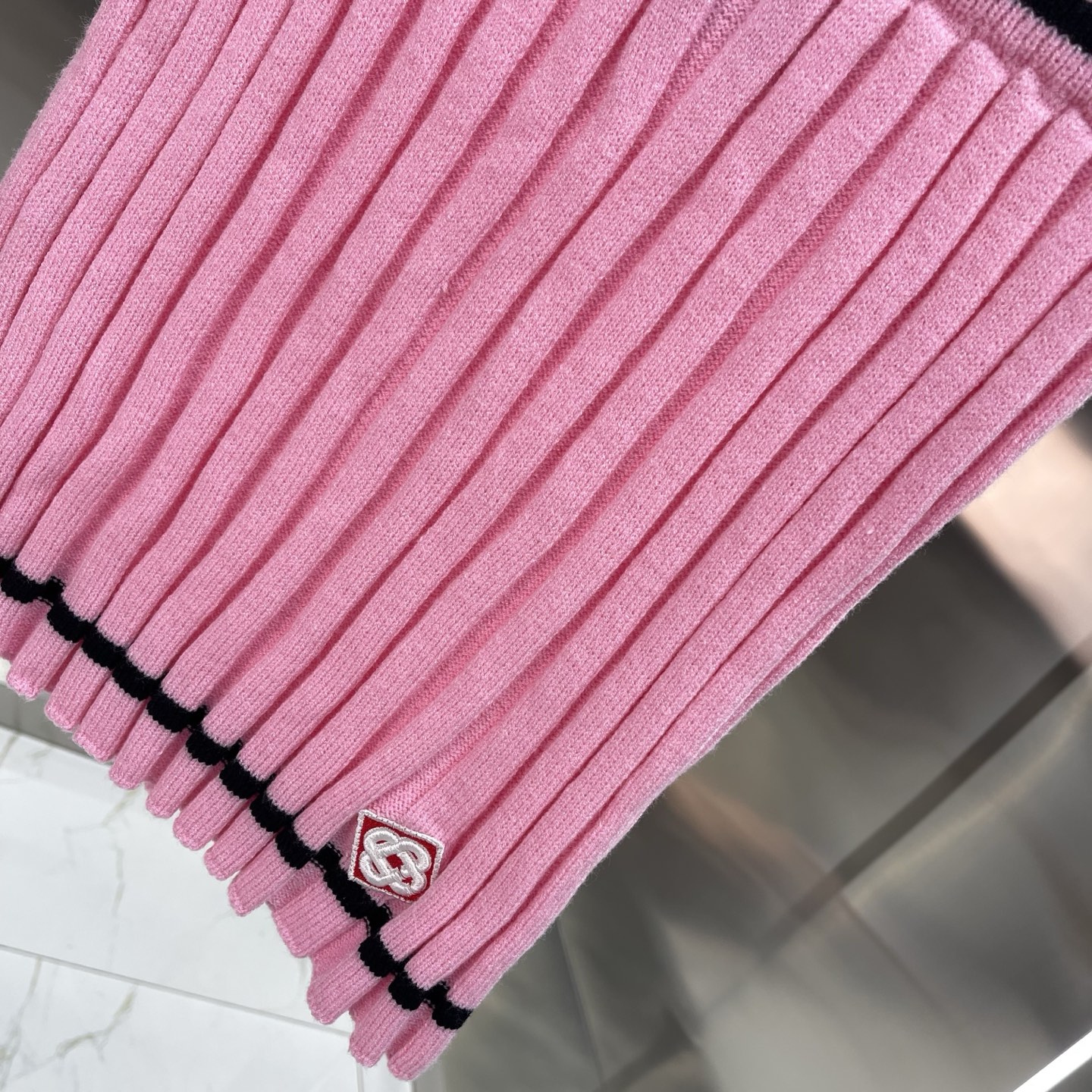 Casablanca Pink Crystal Knit Polo Set - Image 8