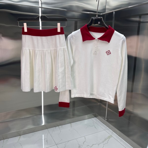 Casablanca White Contrast Collar Polo Set